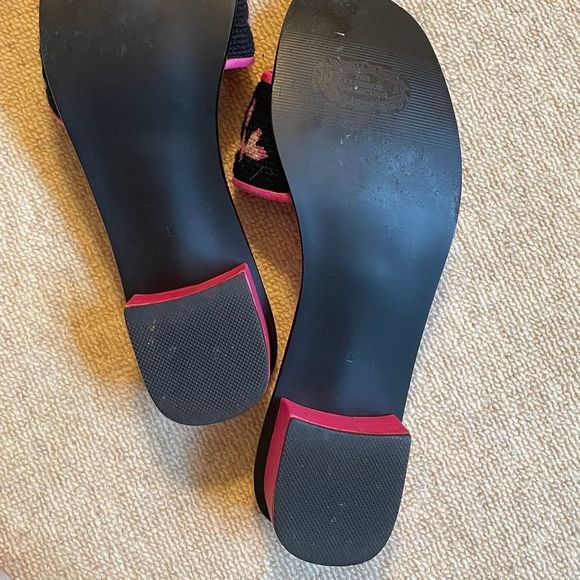 Dragonfly Needlepoint Slides, Worn ONCE. - Picture 5 of 7